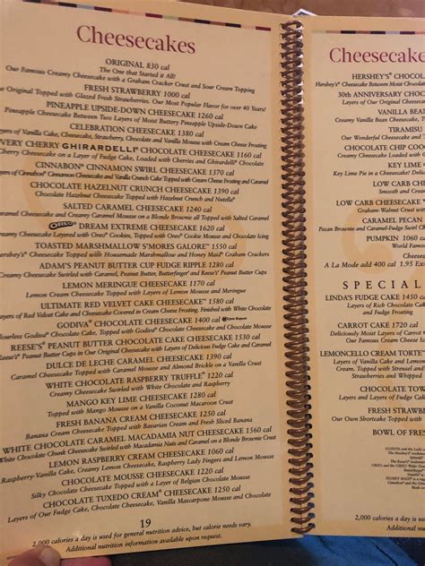 menu cheesecake factory bay area houston tx